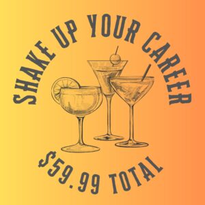 Vintage cocktail ad promoting career success for $59.99.