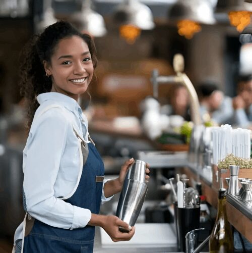 Bartending student training